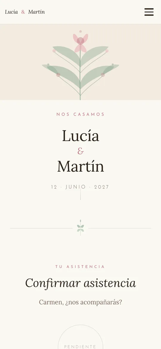 Diseño Bloom: ilustración botánica en rosa y verde salvia
